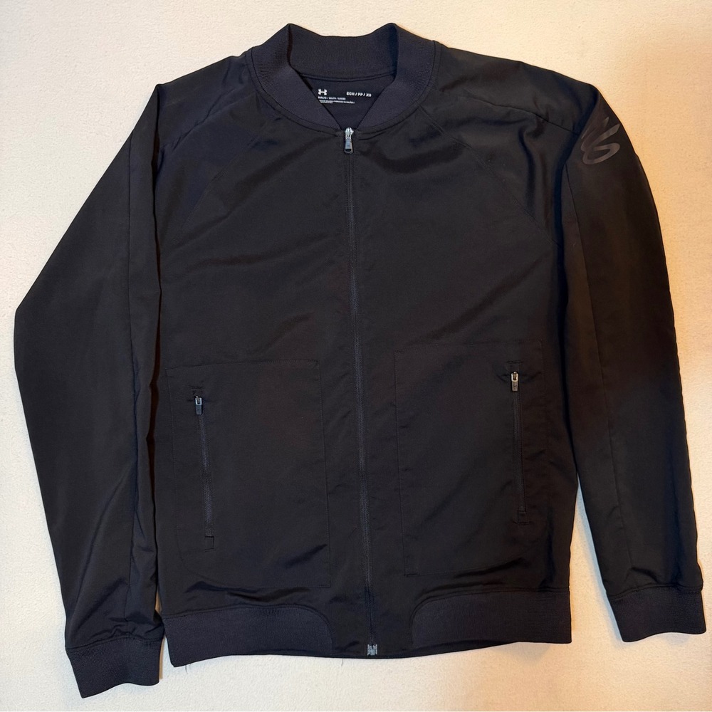 Under Armour Stephen Curry SC30 Bomber Jacket Black Mens XS Full Zip